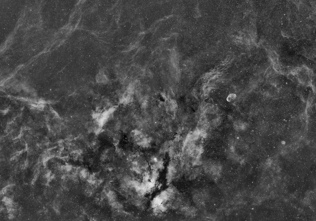 Cygnus Mosaic in Hydrogen Alpha Emission Line FSQ-106ED Apogee U16 CCD Baader 7nm Ha Filter AP900GTO Mount 6x20min Exposure Campmeeting Observatory, Sewickley, PA