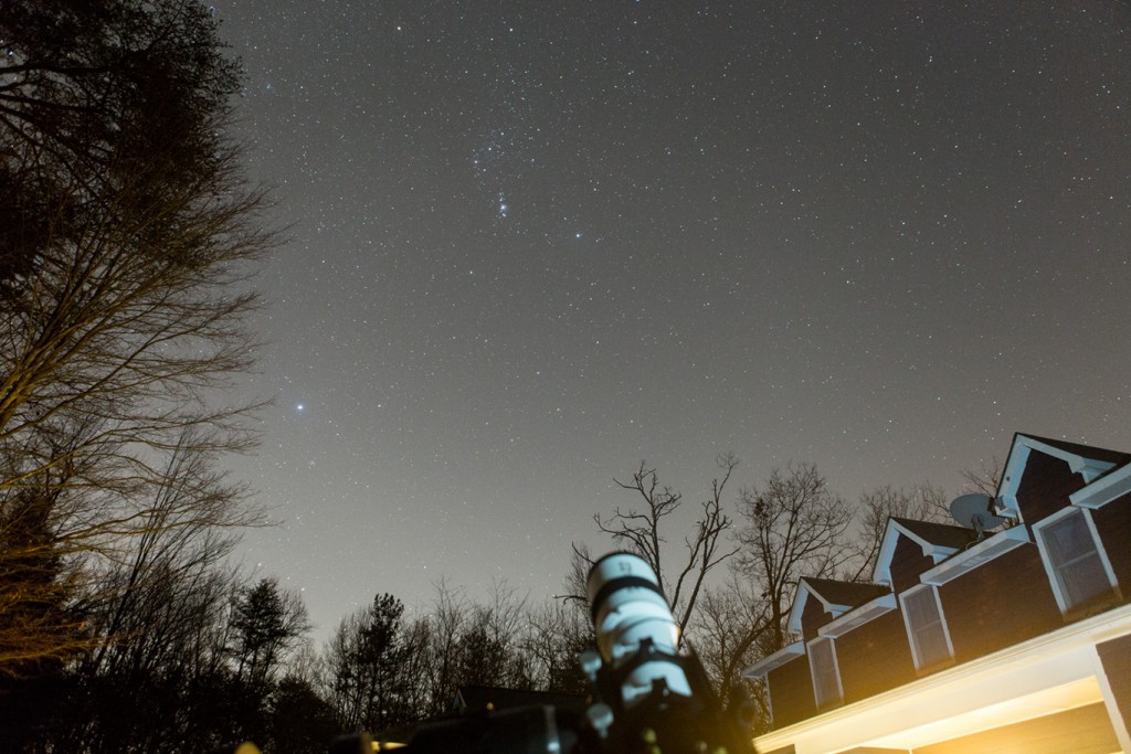 Looking south towards Orion.