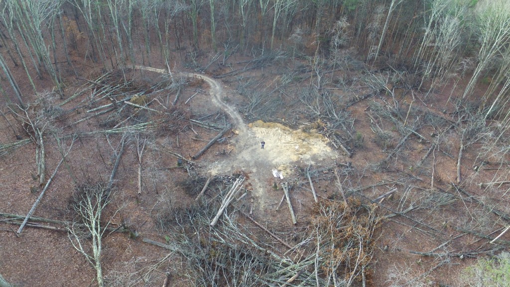 Aerial view of the observatory site. Needs a lot of cleanup.